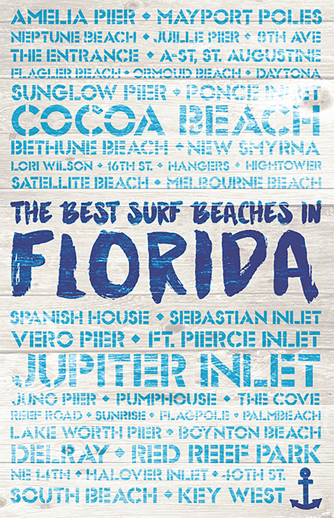 Florida Beaches Wooden Plank Replica Sign