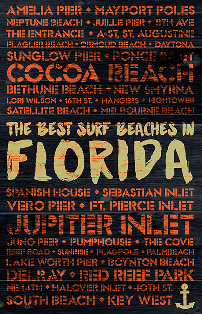 Florida Beaches Wooden Plank Replica Sign