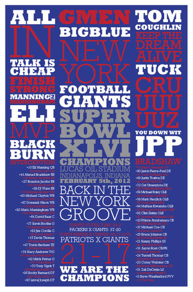 Super Bowl 46 Poster & Tickertape Combo Pack