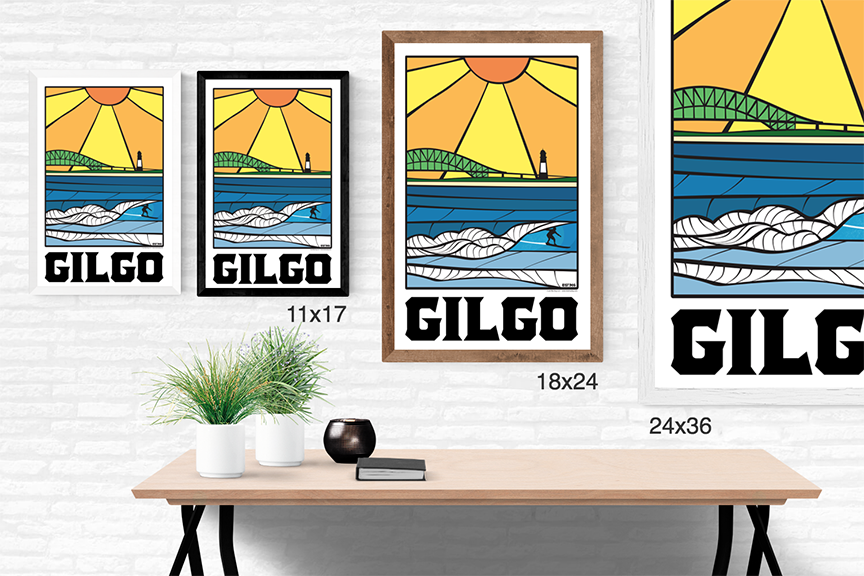Gilgo Beach Stained Glass Surf Scene