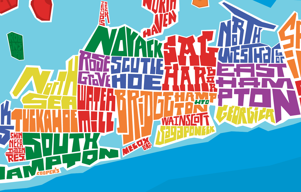 The Hamptons Typography Map