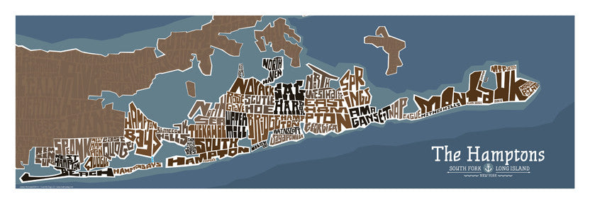 The Hamptons Typography Map
