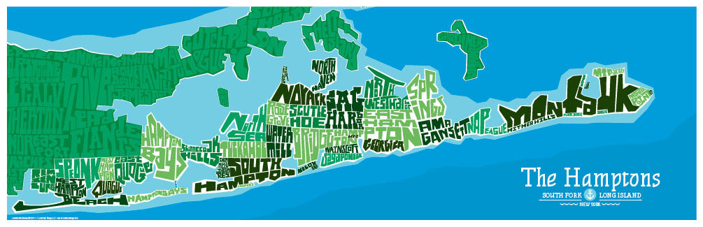 The Hamptons Typography Map