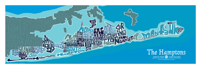 The Hamptons Typography Map