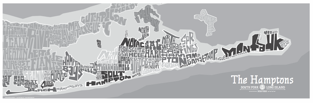 The Hamptons Typography Map