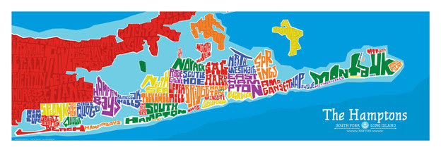 The Hamptons Typography Map