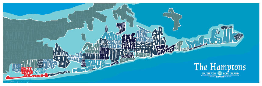 The Hamptons Typography Map