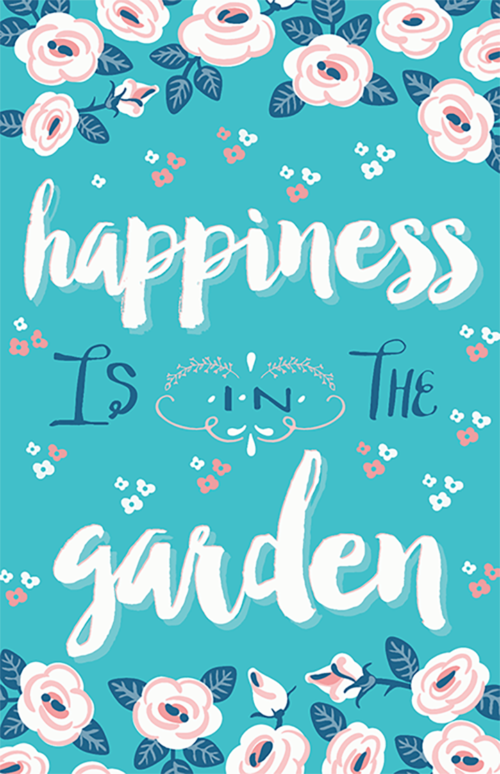 Happiness is in the Garden Illustration – LOST DOG Art & Frame Happiness is in the Garden Illustration – LOST DOG Art & Frame