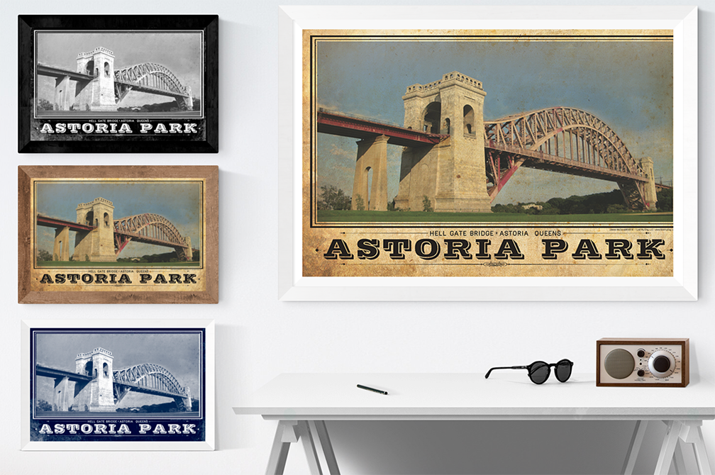 Astoria Park Hell Gate Bridge Travel Poster