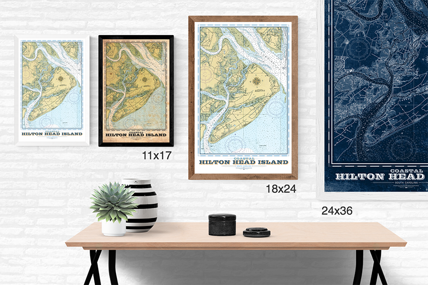 Hilton Head Vintage Nautical Map