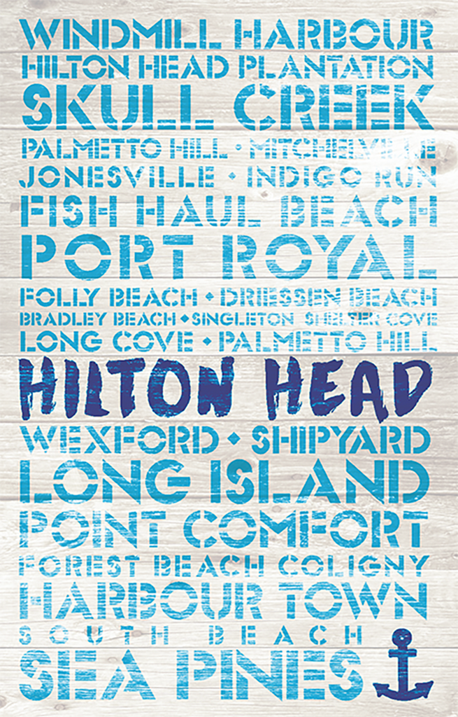 Hilton Head Favorite Places Wooden Plank Replica Signs