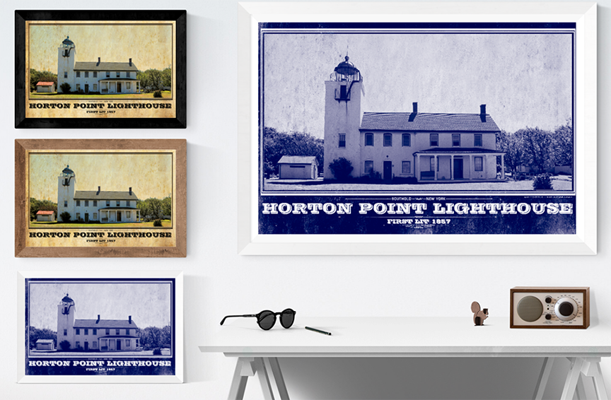 Horton Point Lighthouse Vintage Travel Poster