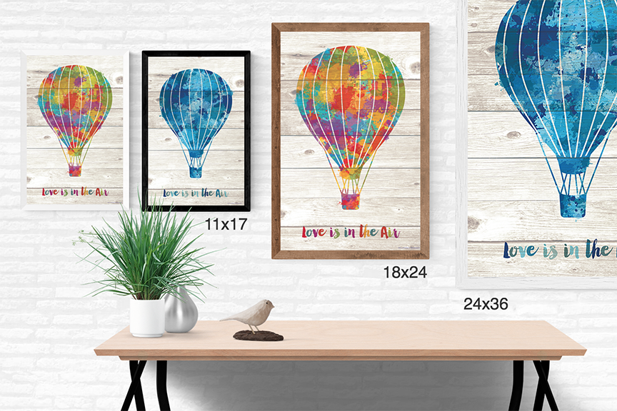 Hot Air Balloon Paint Splatter Silhouette