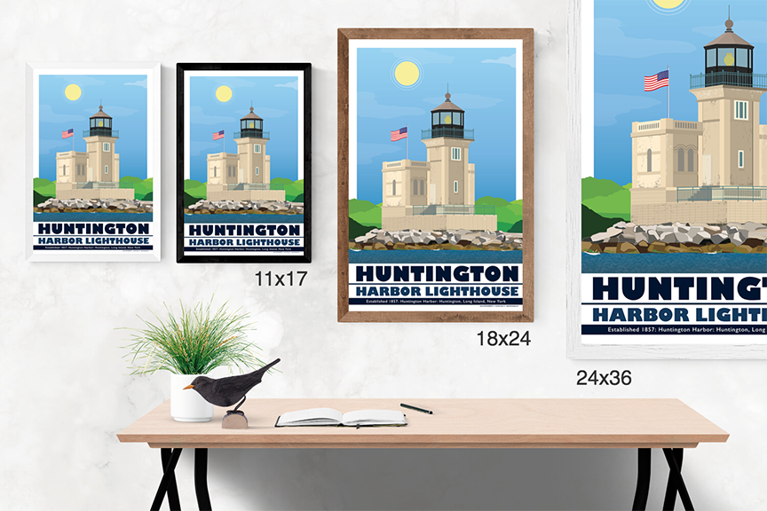 Huntington Harbor Lighthouse Illustration