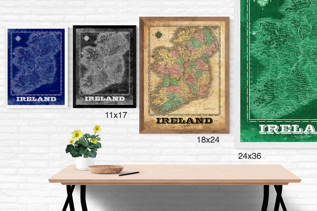 Ireland Vintage Remixed Map