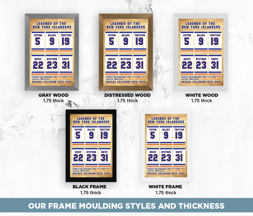 Islanders retired numbers vintage poster