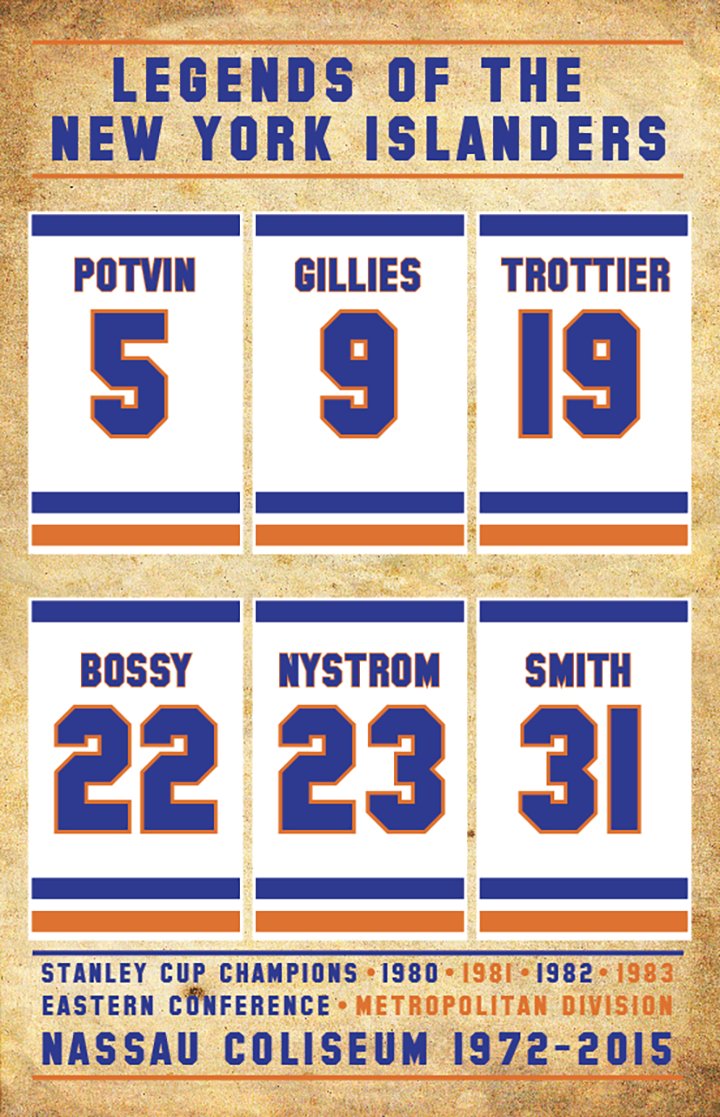 Lot Detail - New York Islanders Retired Numbers Multi Signed Photo With 6  Signatures Including Potvin, Gillies, Trottier, Bossy, Nystrom & Smith In  26x22 Framed Display (Steiner)