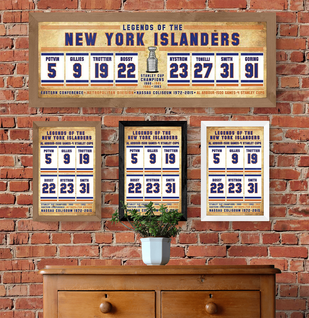 Islanders retired numbers vintage poster