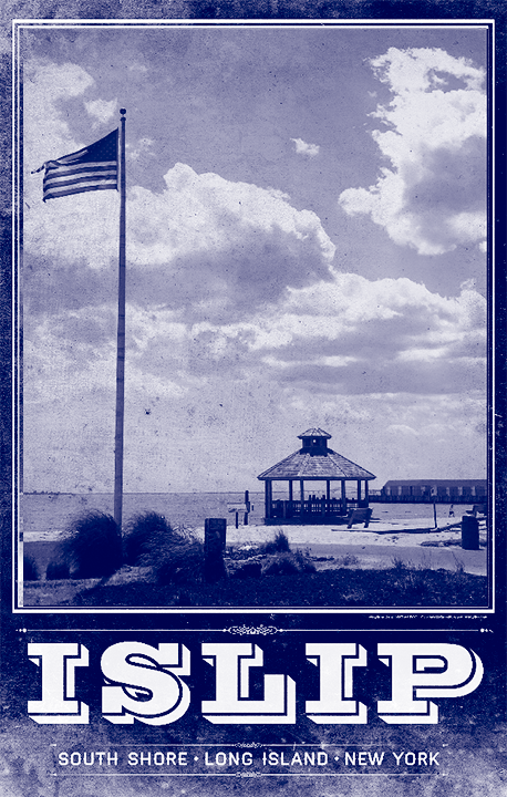 Islip Bay Beach Vintage Travel Poster