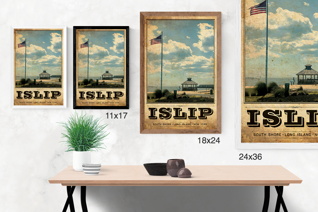 Islip Bay Beach Vintage Travel Poster