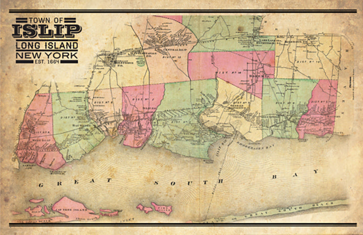 Islip Vintage Remixed Map