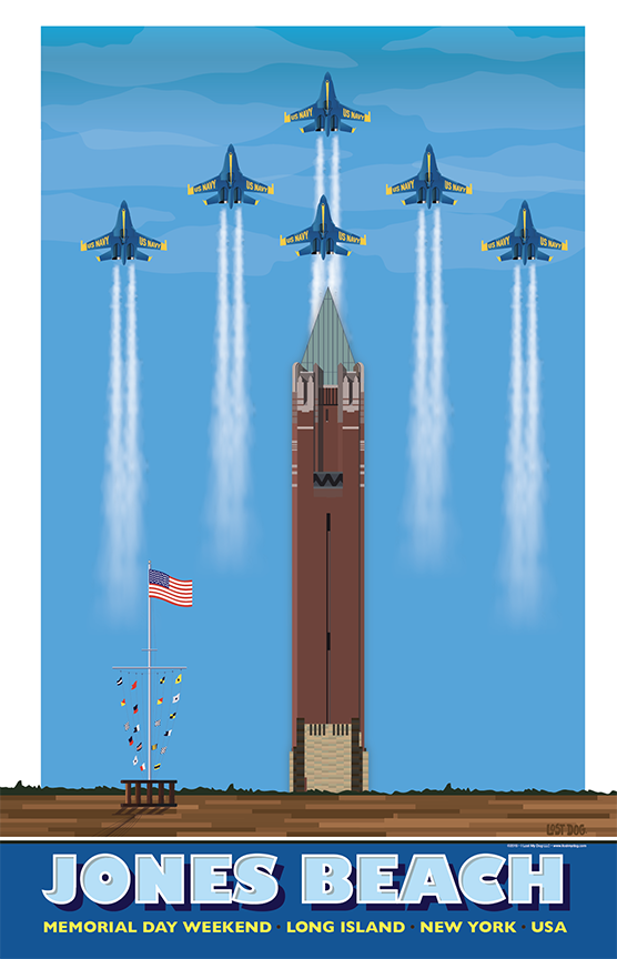 Jones Beach Airshow Illustration – LOST DOG Art & Frame