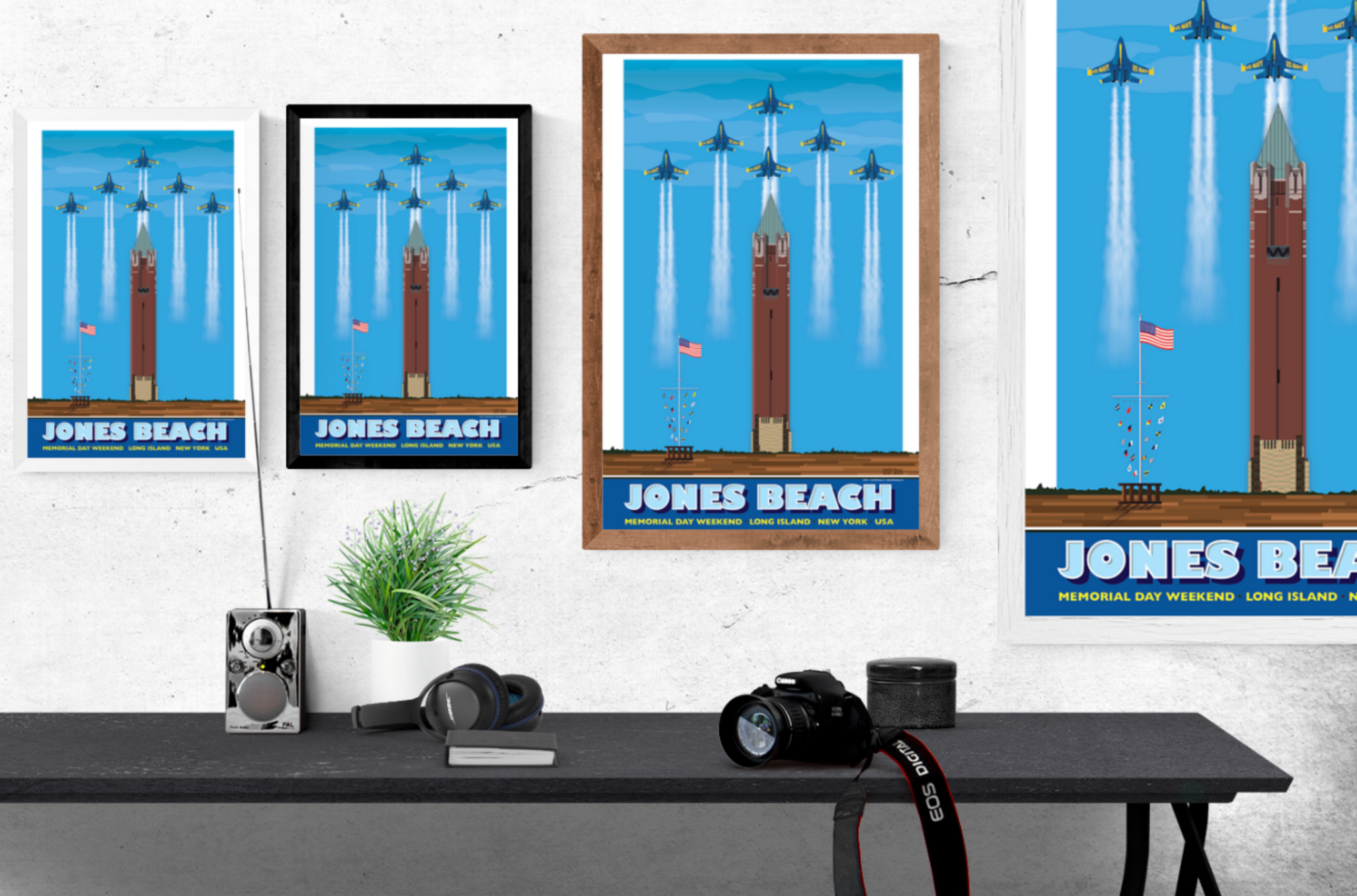 Jones Beach Airshow Illustration – LOST DOG Art & Frame
