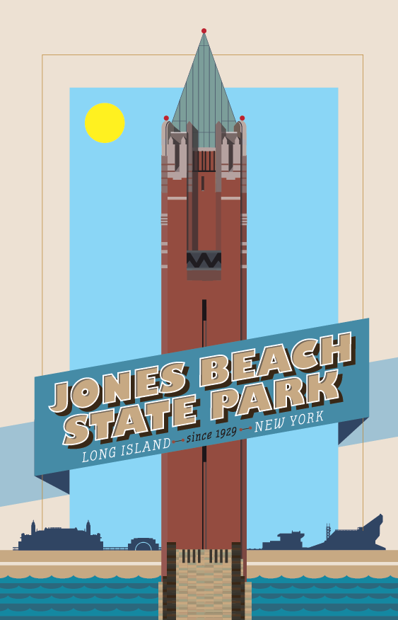 Jones Beach Water Tower Day Scene