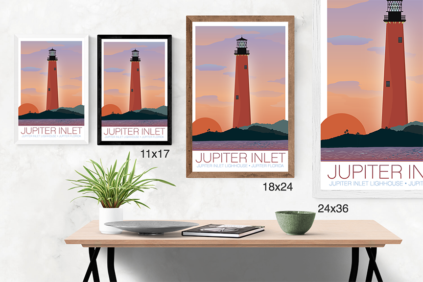 Jupiter Inlet Light Lighthouse Illustration