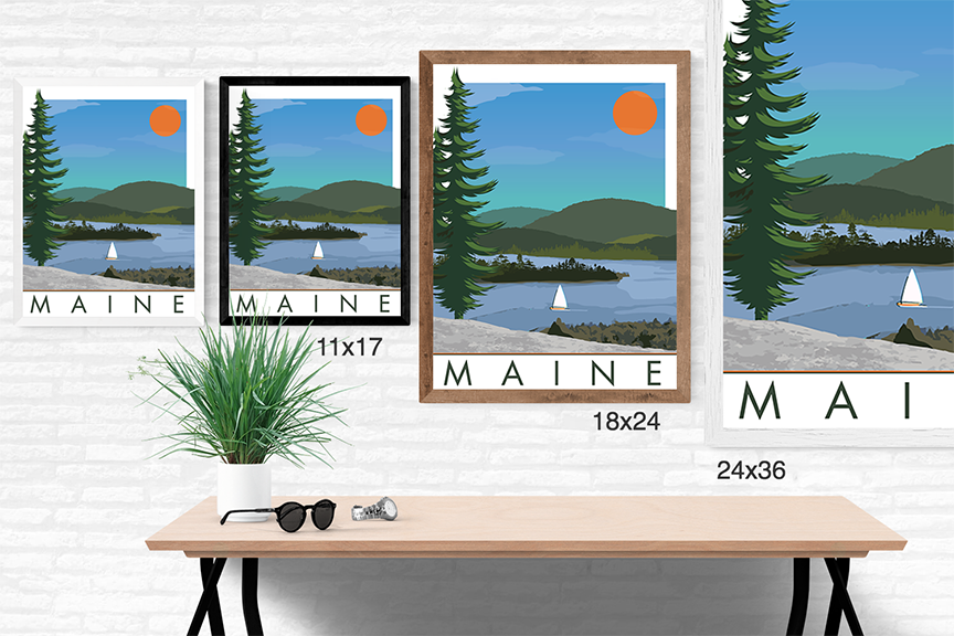 Lake Sailboat Scene – Maine