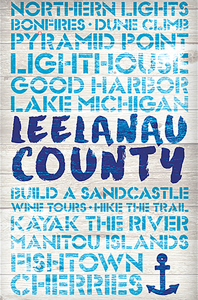 Leelanau County Beach Wooden Sign