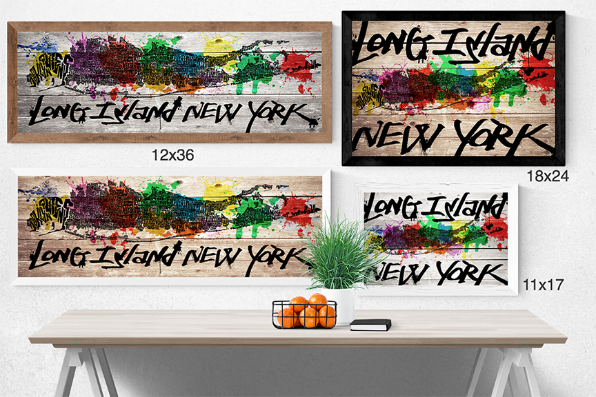 Long Island Graffiti Typography Map