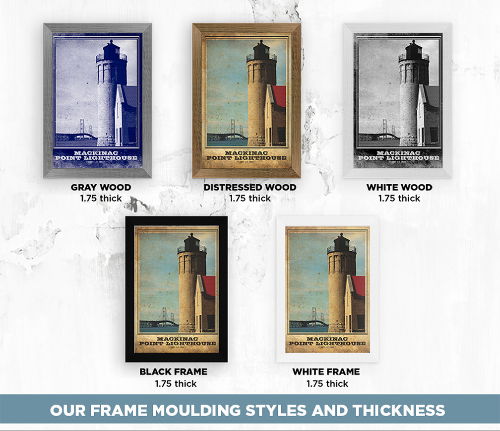Mackinac Point Lighthouse Vintage Travel Poster
