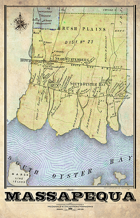 Massapequa Vintage Map