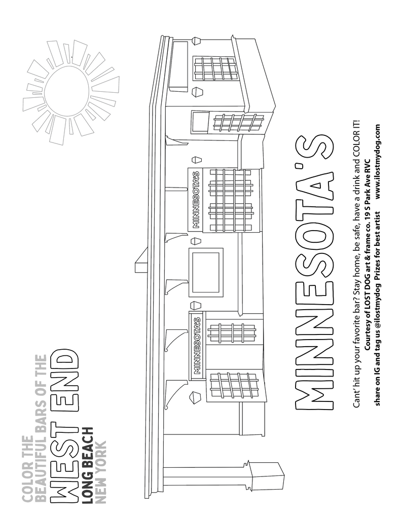 Adult Coloring Pages - Bars of West End Long Beach