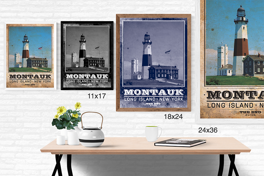 Montauk Lighthouse Vintage Travel Poster