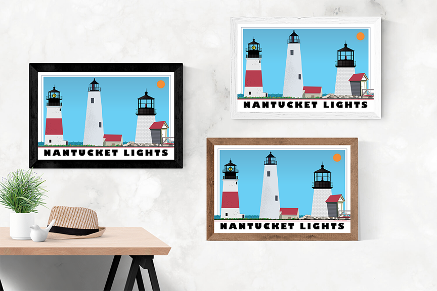 Lighthouses of Nantucket Illustration