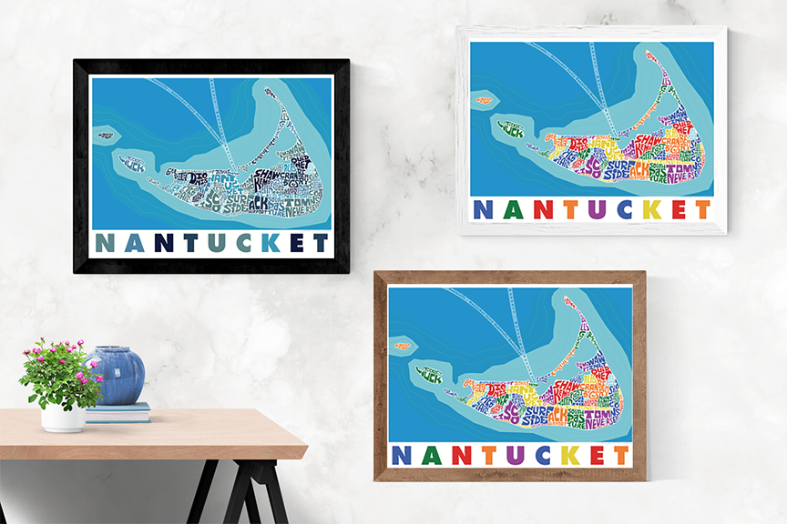 Nantucket Type Map Poster