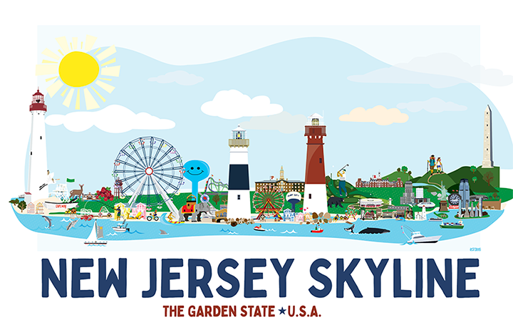 New Jersey Skyline Illustration