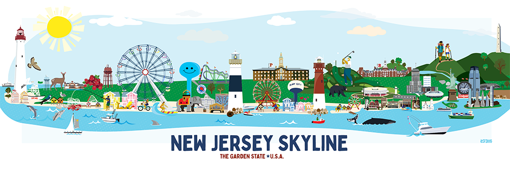 New Jersey Skyline Illustration