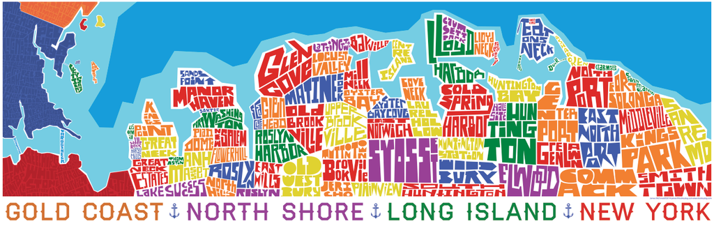 North Shore Long Island Type Map