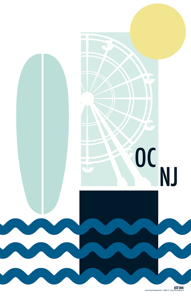 Ocean City, New Jersey Abstract Illustration