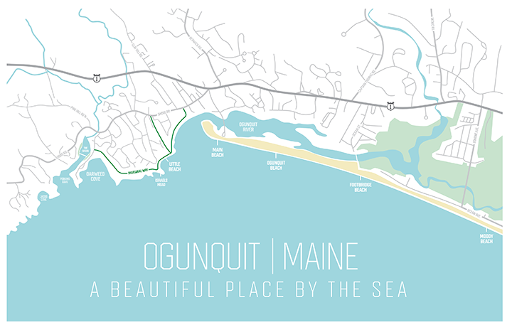 Ogunquit, Maine Line Map