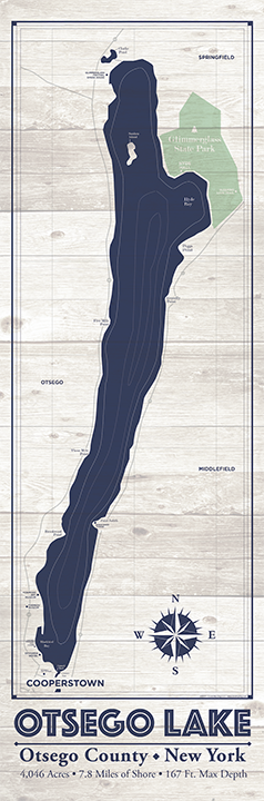 Lake Otsego Nautical Map