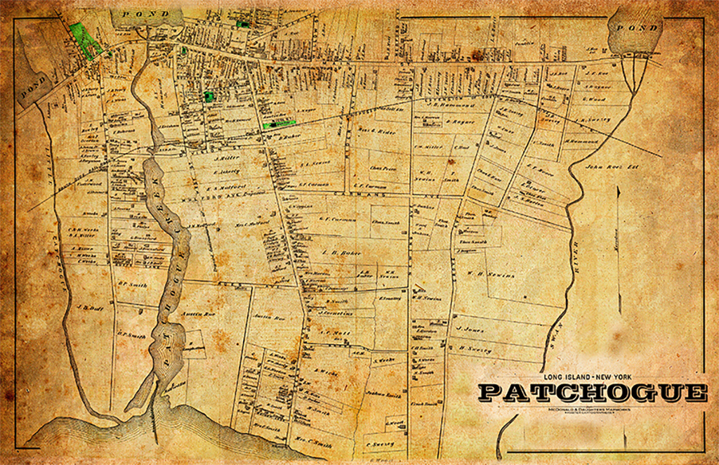 Patchogue Vintage Map