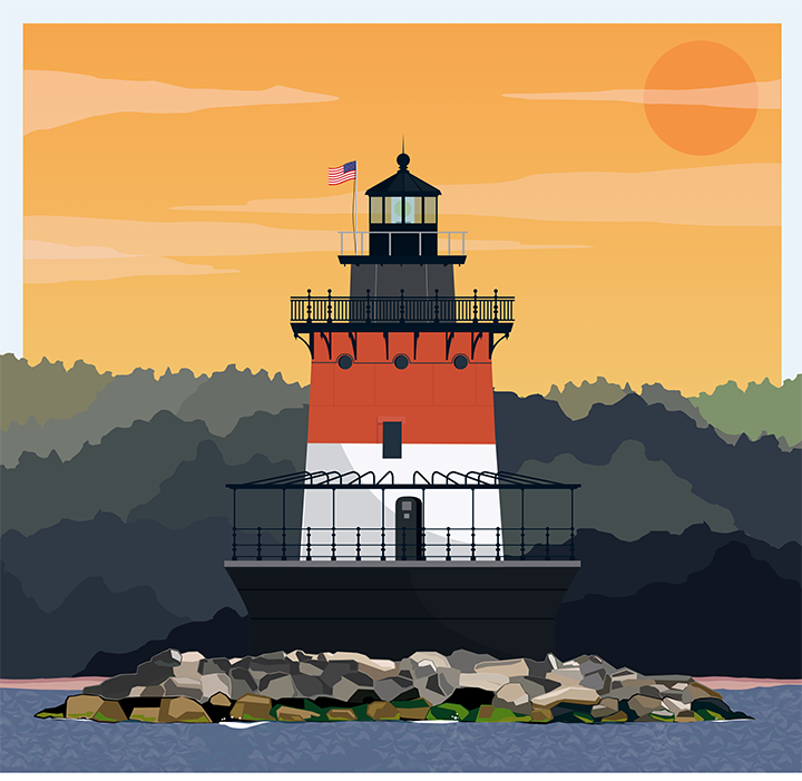 Plum Beach Light Lighthouse Illustration