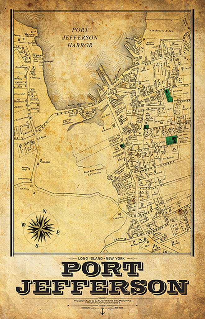 Port Jefferson Vintage Map