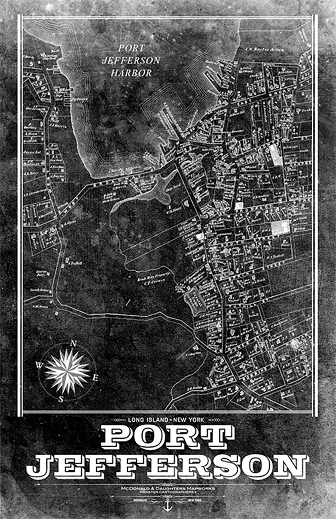 Port Jefferson Vintage Map