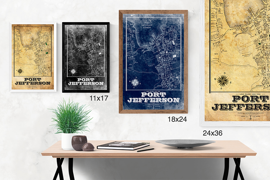 Port Jefferson Vintage Map