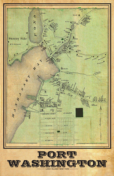 Port Washington Vintage Remixed Map